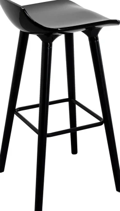 Clearance KARE Design Hoker siedzisko tworzywo ABS nogi stalowe kolor czarny 75 cm - KARE