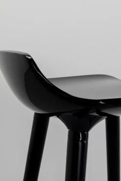 Clearance KARE Design Hoker siedzisko tworzywo ABS nogi stalowe kolor czarny 75 cm - KARE