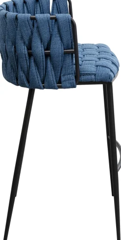 Discount KARE Design Hoker w kolorze niebieskim rama czarna stalowa 77 cm - KARE