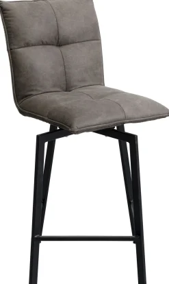 Hot KARE Design Hoker z obrotowym siedziskiem pikowany brązowy nogi stal 69 cm - KARE