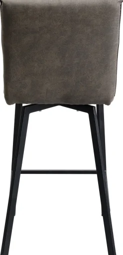 Hot KARE Design Hoker z obrotowym siedziskiem pikowany brązowy nogi stal 69 cm - KARE