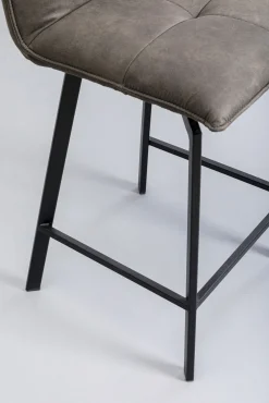 Hot KARE Design Hoker z obrotowym siedziskiem pikowany brązowy nogi stal 69 cm - KARE