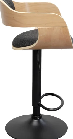 New KARE Design Hoker z regulacją wysokości naturalne drewno i sklejka noga czarna stalowa 64-85 cm - KARE