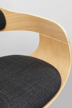 New KARE Design Hoker z regulacją wysokości naturalne drewno i sklejka noga czarna stalowa 64-85 cm - KARE