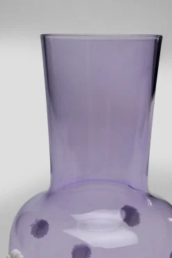 Online KARE Design Karafka szklana fioletowa wzór kwiatowy 755 ml - KARE