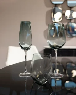 Clearance KARE Design Kieliszek do szampana Diamond Smoke 365 ml przydymiony - KARE