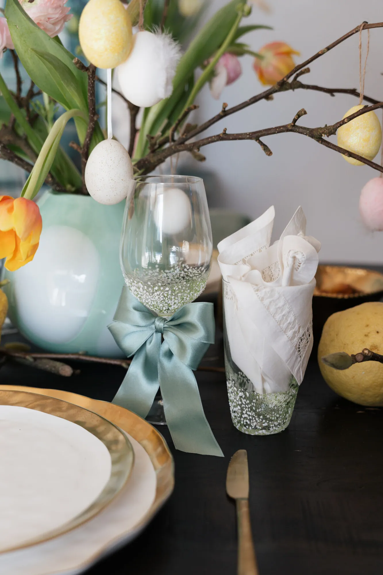 Clearance KARE Design Kieliszek do wina Confetti zielony 24cm - KARE