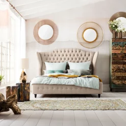 Fashion KARE Design Łóżko City Spirit 180x200 cm beżowe - KARE