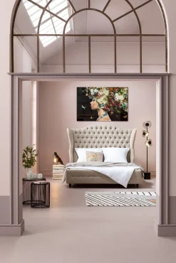 Fashion KARE Design Łóżko City Spirit 180x200 cm beżowe - KARE