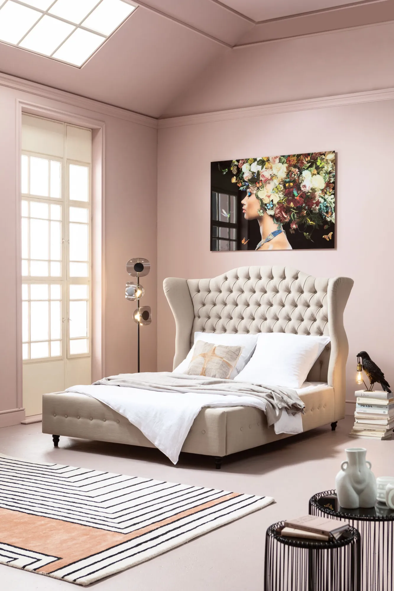 Fashion KARE Design Łóżko City Spirit 180x200 cm beżowe - KARE