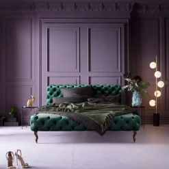 Outlet KARE Design Łóżko Desire Velvet 160x200 cm zielone - KARE
