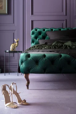 New KARE Design Łóżko Desire Velvet 180x200 cm zielone - KARE