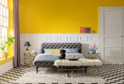 Fashion KARE Design Łóżko Desire 160x200 cm jasnoszare - KARE