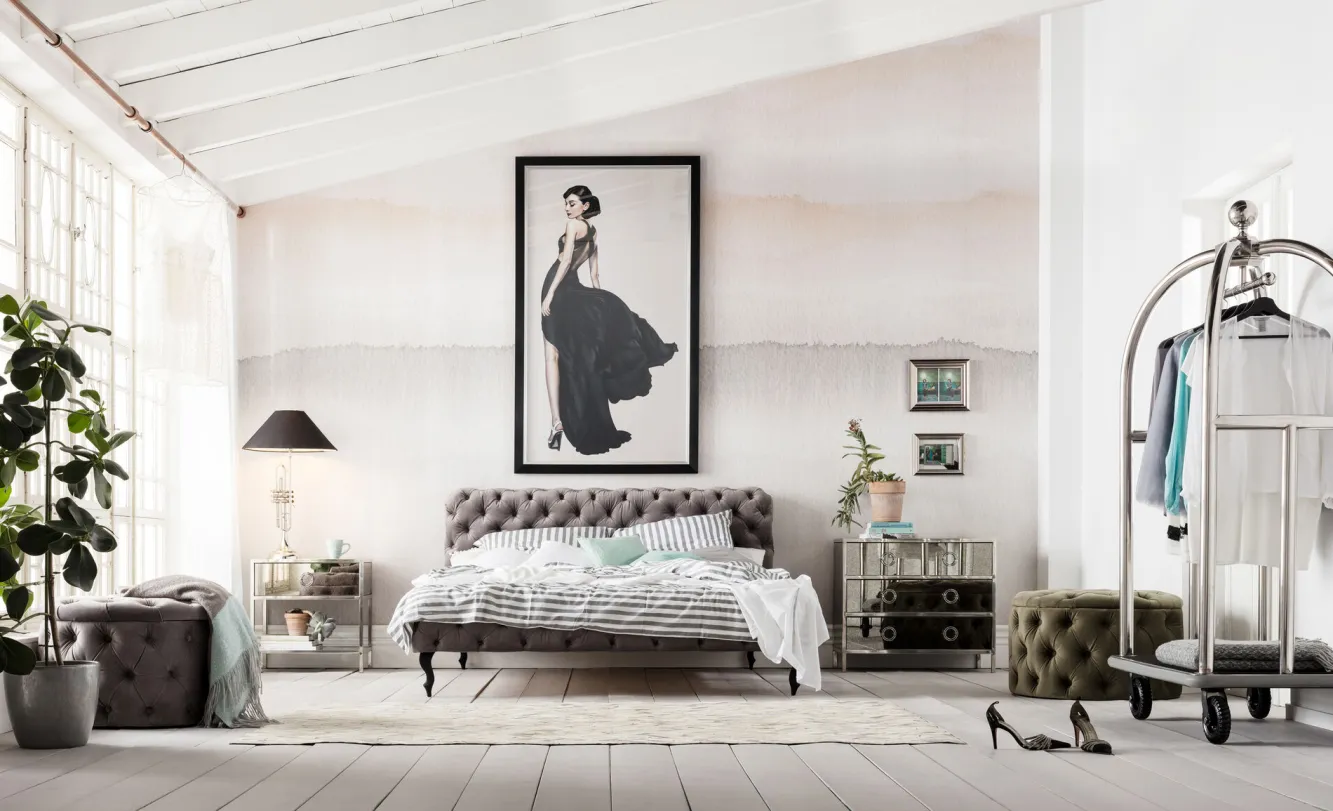 Hot KARE Design Łóżko Desire 200x200 cm szare - KARE