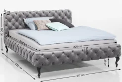 Hot KARE Design Łóżko Desire 200x200 cm szare - KARE