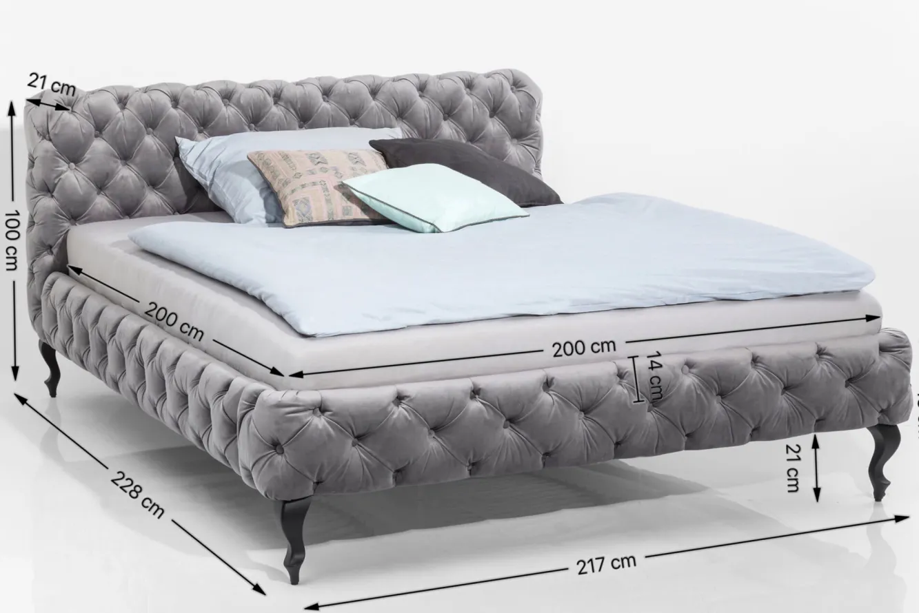 Hot KARE Design Łóżko Desire 200x200 cm szare - KARE