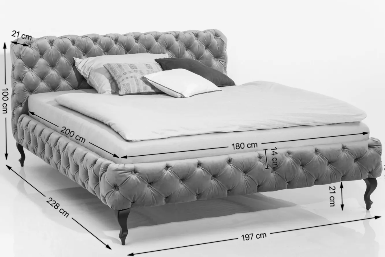 Sale KARE Design Łóżko Desire 180x200 cm szare - KARE