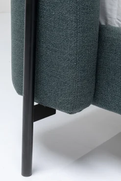 Online KARE Design Łóżko podwójne tapicerowane zielone nogi czarne stalowe 180x200 cm - KARE