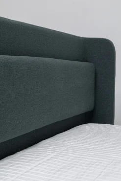 Online KARE Design Łóżko podwójne tapicerowane zielone nogi czarne stalowe 180x200 cm - KARE