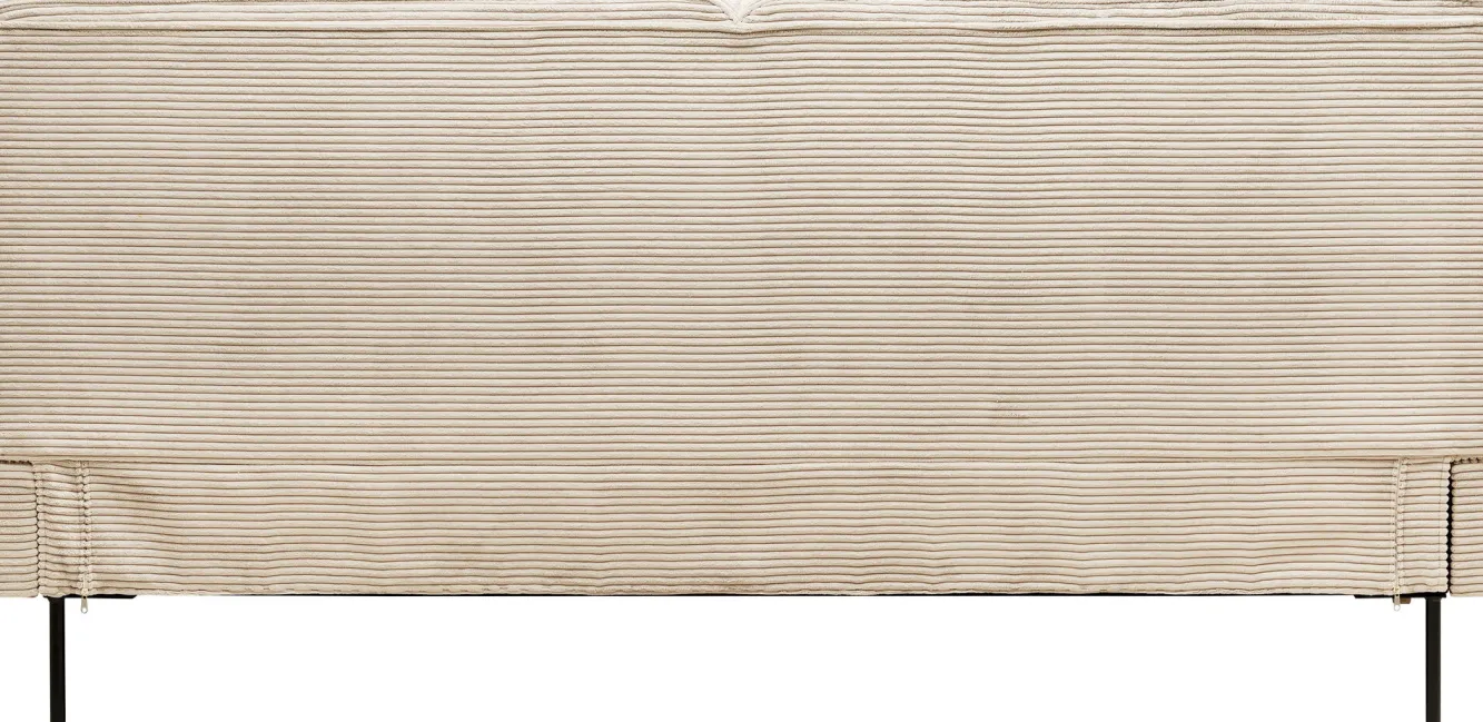 Clearance KARE Design Łóżko podwójne z zagłówkiem kremowe nogi czarne 160x200 cm - KARE