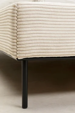 Discount KARE Design Łóżko podwójne z zagłówkiem kremowe nogi czarne 180x200 cm - KARE