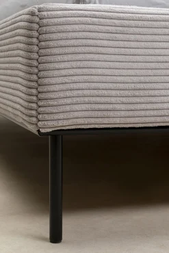 Sale KARE Design Łóżko podwójne z zagłówkiem szare nogi czarne 160x200 cm - KARE