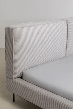 Outlet KARE Design Łóżko podwójne z zagłówkiem szare nogi czarne 180x200 cm - KARE