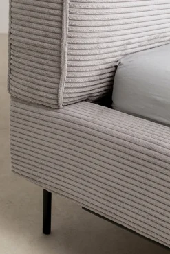 Outlet KARE Design Łóżko podwójne z zagłówkiem szare nogi czarne 180x200 cm - KARE