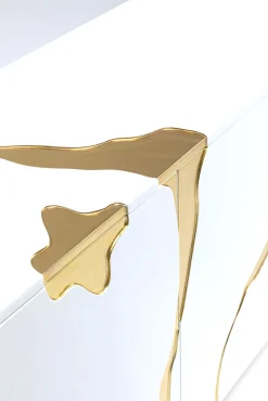Fashion KARE Design Komoda Cracked 165x80 cm biało-złota - KARE