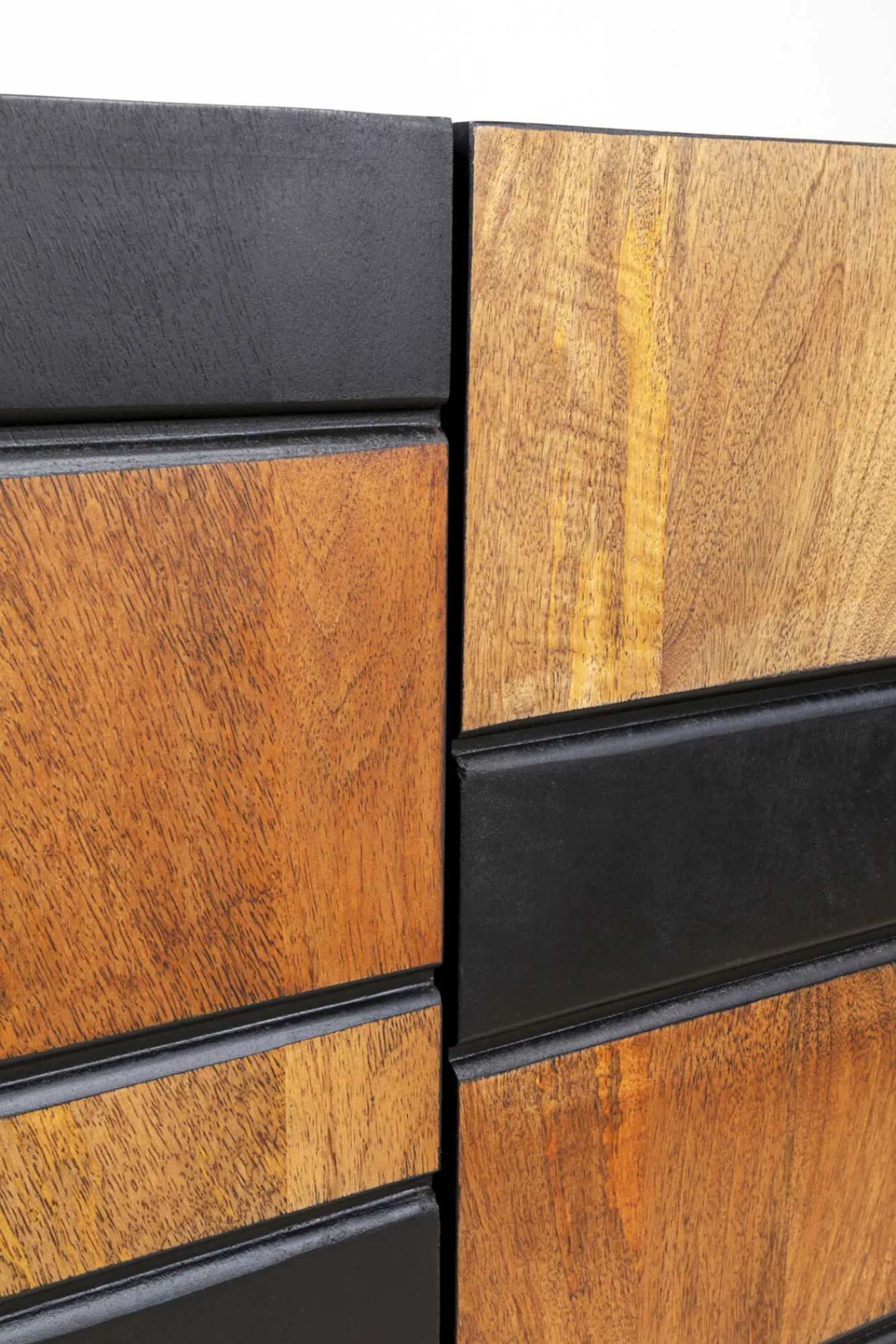 Clearance KARE Design Komoda do salonu 3-drzwiowa czarno-naturalna drewno i fornir 160x75 cm - KARE