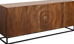 Outlet KARE Design Komoda drewniana czterodrzwiowa boho podstawa czarna 177x75 cm - KARE