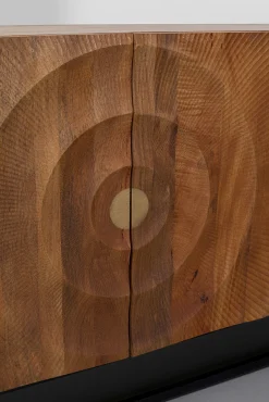 Outlet KARE Design Komoda drewniana czterodrzwiowa boho podstawa czarna 177x75 cm - KARE