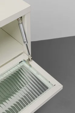 Clearance KARE Design Komoda 3-drzwiowa biała stal i szkło 80x85 cm - KARE