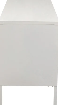 Best KARE Design Komoda 3-drzwiowa biała stal i szkło 120x60 cm - KARE