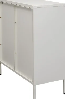 Discount KARE Design Komoda 2-drzwiowa biała stal i szkło 80x90 cm - KARE