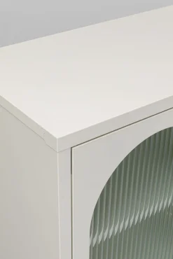 Discount KARE Design Komoda 2-drzwiowa biała stal i szkło 80x90 cm - KARE