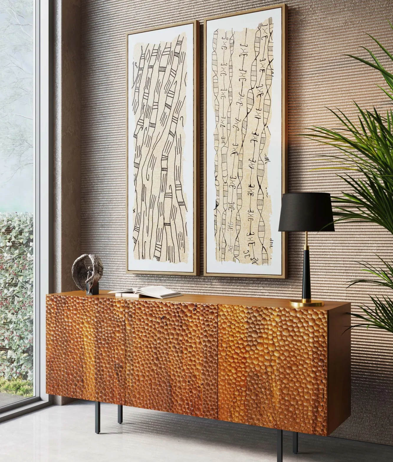 Best KARE Design Komoda 3-drzwiowa do salonu drewno mango ręczne wykonanie 160x75 cm - KARE