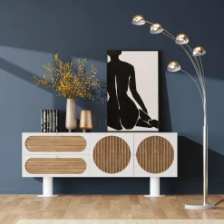 Clearance KARE Design Komoda 2-drzwiowa z 2 szufladami biała front drewno dębowe 183x76 cm - KARE