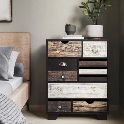 Outlet KARE Design Komoda Finca 70x90 cm ciemnobrązowa - fronty kolorowe - KARE