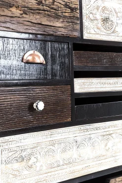 Outlet KARE Design Komoda Finca 70x90 cm ciemnobrązowa - fronty kolorowe - KARE