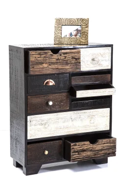 Outlet KARE Design Komoda Finca 70x90 cm ciemnobrązowa - fronty kolorowe - KARE