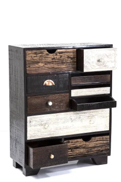 Outlet KARE Design Komoda Finca 70x90 cm ciemnobrązowa - fronty kolorowe - KARE