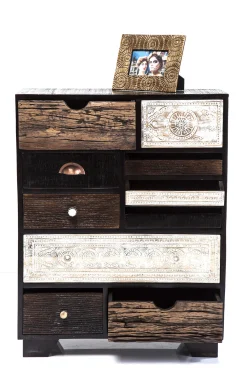 Outlet KARE Design Komoda Finca 70x90 cm ciemnobrązowa - fronty kolorowe - KARE