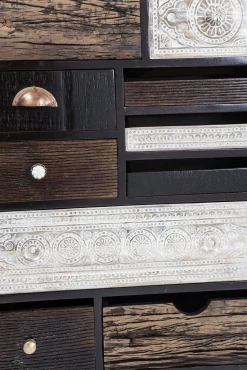 Outlet KARE Design Komoda Finca 70x90 cm ciemnobrązowa - fronty kolorowe - KARE