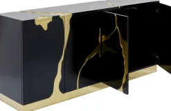 Fashion KARE Design Komoda glamour czterodrzwiowa czarno-złota 165 cm - KARE