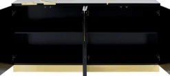 Fashion KARE Design Komoda glamour czterodrzwiowa czarno-złota 165 cm - KARE