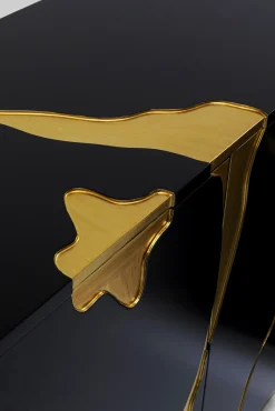 Fashion KARE Design Komoda glamour czterodrzwiowa czarno-złota 165 cm - KARE