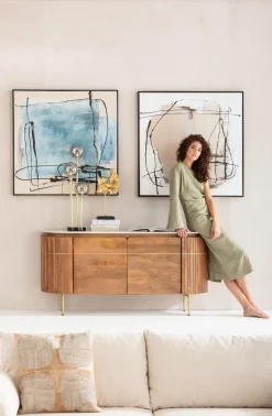 Clearance KARE Design Komoda Grace 160x78 cm drewno mango - blat marmur - KARE