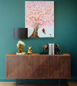 Discount KARE Design Komoda Grooves 164x79 cm brązowa mango - KARE