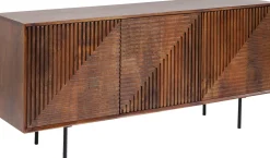 Discount KARE Design Komoda Grooves 164x79 cm brązowa mango - KARE